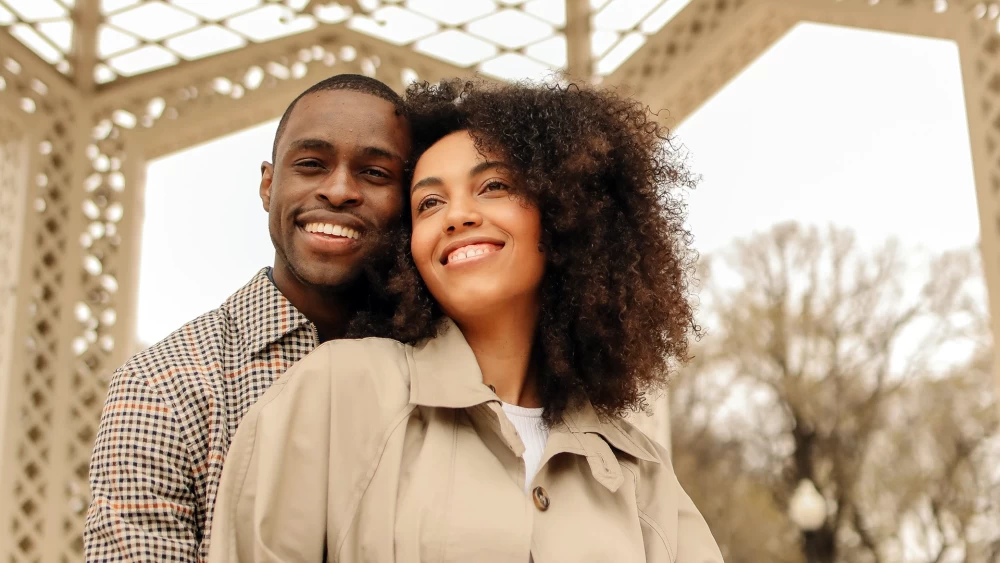 Happy couple with healthy smiles